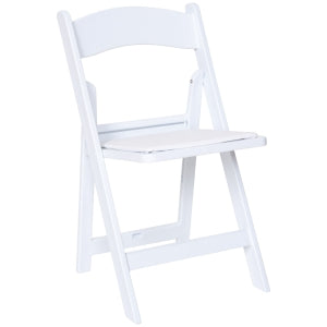 Chair, White Padded Resin