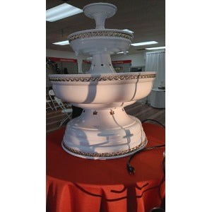5 gal White with gold trim fountain